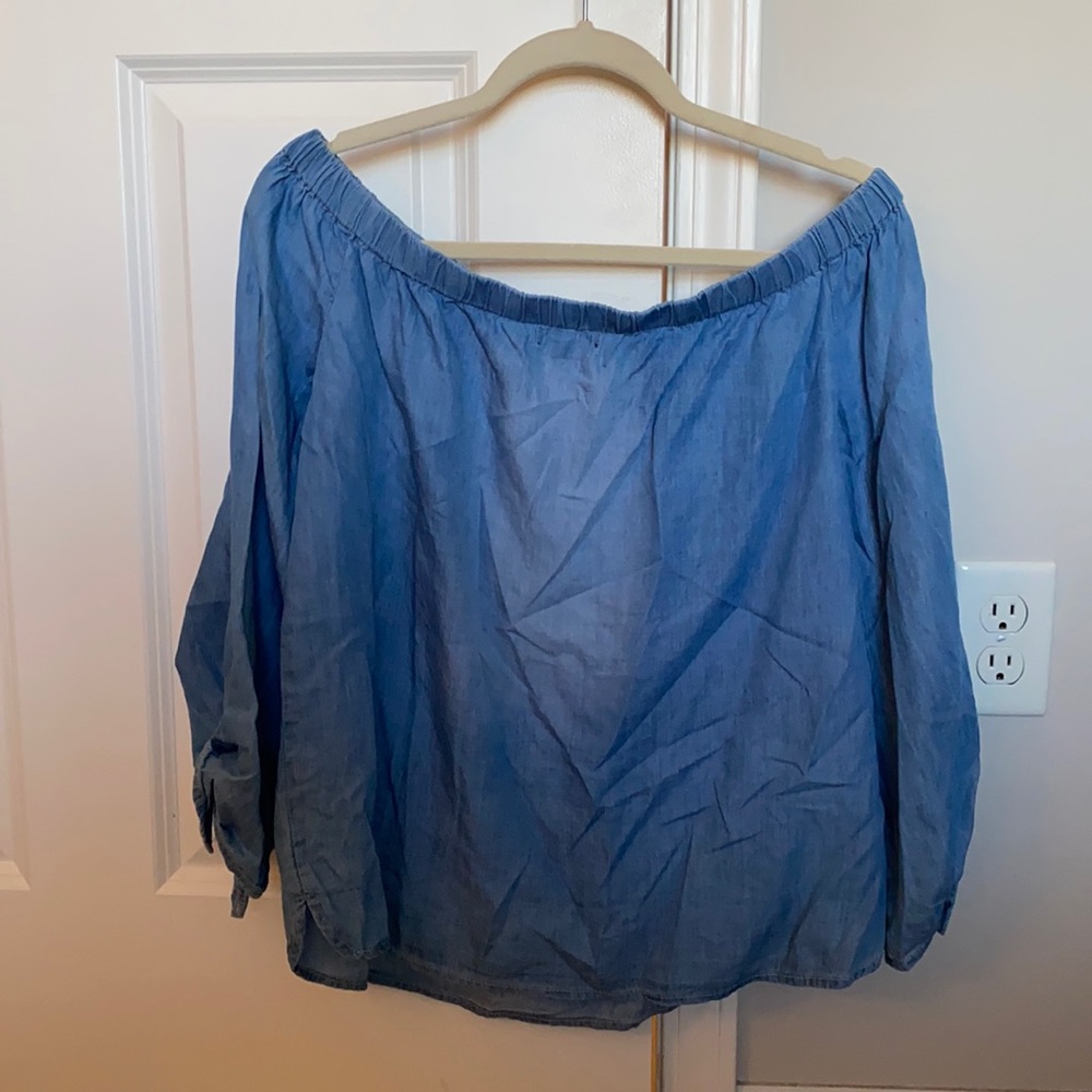 Size XL denim off the shoulder top